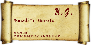 Munzár Gerold névjegykártya